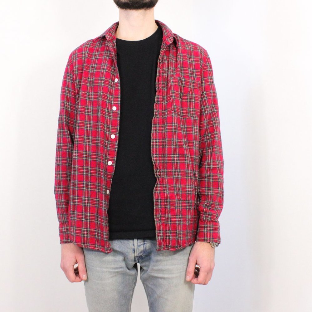 *Topman Red Plaid Flannel Button Down